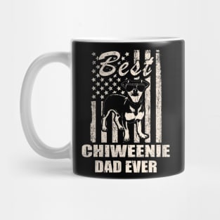 Best Chiweenie Dad Ever Vintage Retro flag Dog Dad Mug